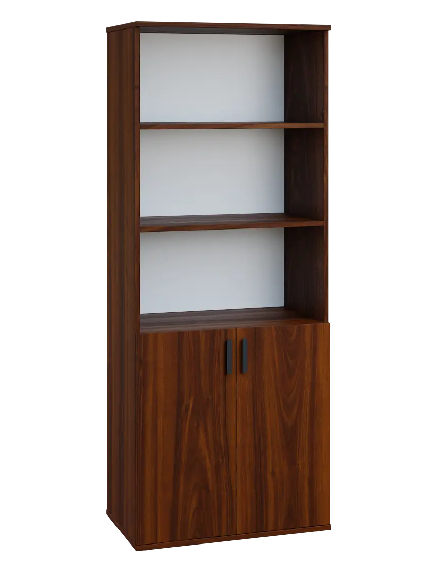 LN 5 - 7DN kancelářská skříň, 2-dveřová/nika, 1822x720x400, ořech královský